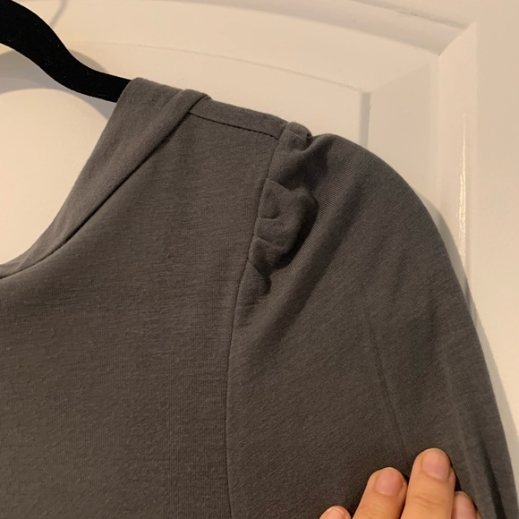 ASOS backless long sleeved sexy grey top w/ tie - Picture 2 of 9